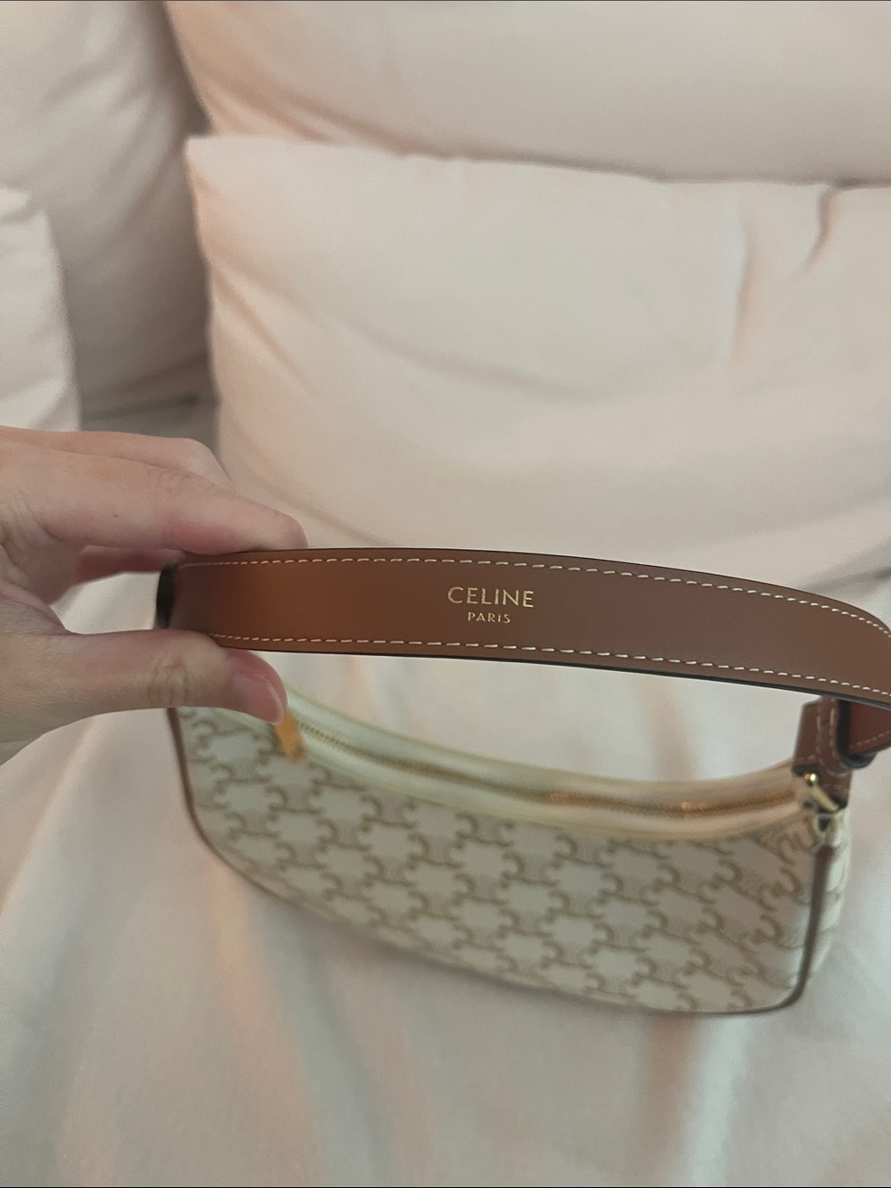 Celine Ava in Triomphe Canvas and Calfskin - Picture 4 of 7
